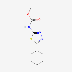 molecular formula C10H15N3O2S B10902669 Methyl N-(5-cyclohexyl-1,3,4-thiadiazol-2-yl)carbamate 
