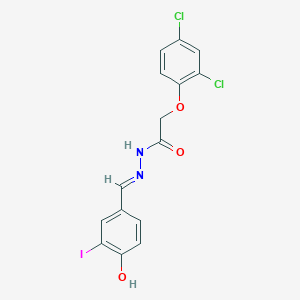 molecular formula C15H11Cl2IN2O3 B10902672 2-(2,4-Dichlorophenoxy)-N'~1~-[(E)-1-(4-hydroxy-3-iodophenyl)methylidene]acetohydrazide 