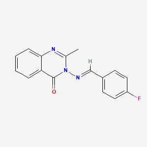 molecular formula C16H12FN3O B10902689 3-{[(E)-(4-fluorophenyl)methylidene]amino}-2-methylquinazolin-4(3H)-one 