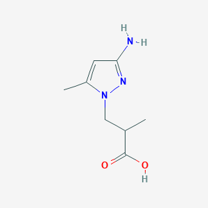 molecular formula C8H13N3O2 B10902696 3-(3-amino-5-methyl-1H-pyrazol-1-yl)-2-methylpropanoic acid 