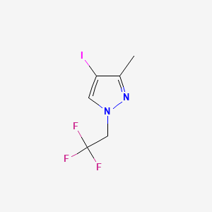 molecular formula C6H6F3IN2 B10902704 4-iodo-3-methyl-1-(2,2,2-trifluoroethyl)-1H-pyrazole 