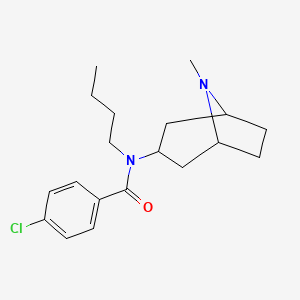 molecular formula C19H27ClN2O B10902745 N-butyl-4-chloro-N-(8-methyl-8-azabicyclo[3.2.1]oct-3-yl)benzamide 
