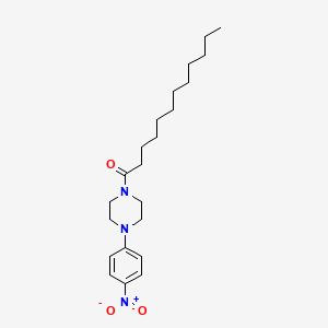 molecular formula C22H35N3O3 B10902747 1-[4-(4-Nitrophenyl)piperazin-1-yl]dodecan-1-one 