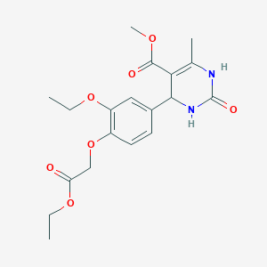 molecular formula C19H24N2O7 B10902766 Methyl 4-[3-ethoxy-4-(2-ethoxy-2-oxoethoxy)phenyl]-6-methyl-2-oxo-1,2,3,4-tetrahydro-5-pyrimidinecarboxylate 