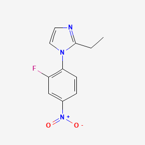 molecular formula C11H10FN3O2 B10902775 2-ethyl-1-(2-fluoro-4-nitrophenyl)-1H-imidazole 