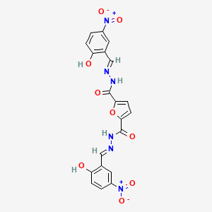 molecular formula C20H14N6O9 B10902798 N'~2~,N'~5~-bis{2-hydroxy-5-nitrobenzylidene}-2,5-furandicarbohydrazide 