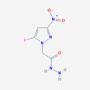 molecular formula C5H6IN5O3 B10902799 2-(5-Iodo-3-nitro-1H-pyrazol-1-yl)acetohydrazide 