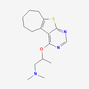 molecular formula C16H23N3OS B10902827 N,N-Dimethyl-2-[(6,7,8,9-tetrahydro-5H-cyclohepta[4,5]thieno[2,3-d]pyrimidin-4-yl)oxy]-1-propanamine CAS No. 832674-73-4