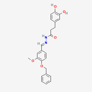 molecular formula C24H24N2O5 B10902834 N'-{(E)-[4-(benzyloxy)-3-methoxyphenyl]methylidene}-3-(3,4-dihydroxyphenyl)propanehydrazide 