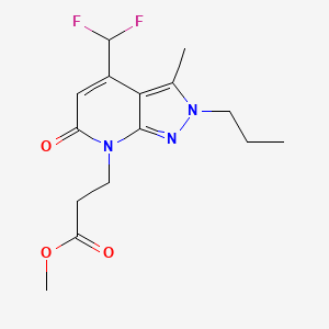 molecular formula C15H19F2N3O3 B10902851 Methyl 3-(4-(difluoromethyl)-3-methyl-6-oxo-2-propyl-2H-pyrazolo[3,4-b]pyridin-7(6H)-yl)propanoate 
