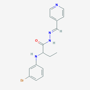 molecular formula C16H17BrN4O B10902919 2-[(3-bromophenyl)amino]-N'-[(E)-pyridin-4-ylmethylidene]butanehydrazide 