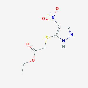 molecular formula C7H9N3O4S B10902999 ethyl [(4-nitro-1H-pyrazol-5-yl)sulfanyl]acetate 