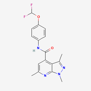 molecular formula C17H16F2N4O2 B10903017 N-[4-(difluoromethoxy)phenyl]-1,3,6-trimethyl-1H-pyrazolo[3,4-b]pyridine-4-carboxamide 