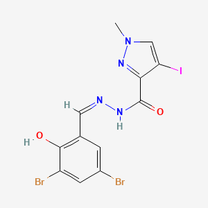 molecular formula C12H9Br2IN4O2 B10903075 N'-[(Z)-(3,5-dibromo-2-hydroxyphenyl)methylidene]-4-iodo-1-methyl-1H-pyrazole-3-carbohydrazide 