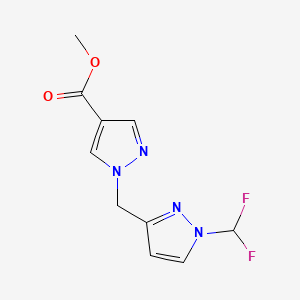 molecular formula C10H10F2N4O2 B10903081 methyl 1-{[1-(difluoromethyl)-1H-pyrazol-3-yl]methyl}-1H-pyrazole-4-carboxylate 