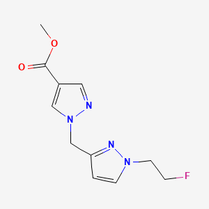 molecular formula C11H13FN4O2 B10903103 methyl 1-{[1-(2-fluoroethyl)-1H-pyrazol-3-yl]methyl}-1H-pyrazole-4-carboxylate 