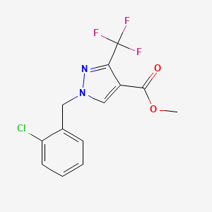 molecular formula C13H10ClF3N2O2 B10903128 Methyl 1-(2-chlorobenzyl)-3-(trifluoromethyl)-1H-pyrazole-4-carboxylate 