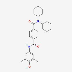 molecular formula C28H36N2O3 B10903141 N,N-dicyclohexyl-N'-(4-hydroxy-3,5-dimethylphenyl)benzene-1,4-dicarboxamide 