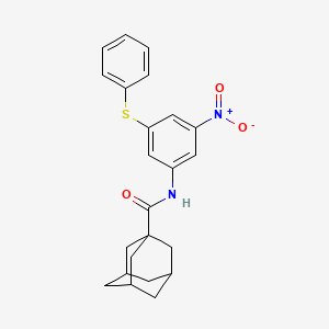 molecular formula C23H24N2O3S B10903187 N~1~-[3-Nitro-5-(phenylsulfanyl)phenyl]-1-adamantanecarboxamide 