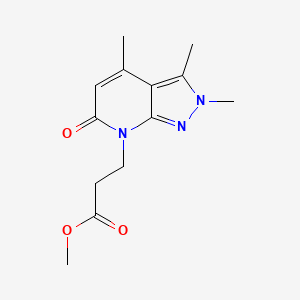 molecular formula C13H17N3O3 B10903190 methyl 3-(2,3,4-trimethyl-6-oxo-2,6-dihydro-7H-pyrazolo[3,4-b]pyridin-7-yl)propanoate 
