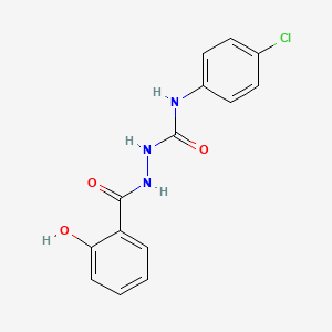 molecular formula C14H12ClN3O3 B10903210 N-(4-chlorophenyl)-2-[(2-hydroxyphenyl)carbonyl]hydrazinecarboxamide 