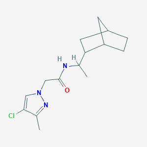 molecular formula C15H22ClN3O B10903216 N-[1-(bicyclo[2.2.1]hept-2-yl)ethyl]-2-(4-chloro-3-methyl-1H-pyrazol-1-yl)acetamide 
