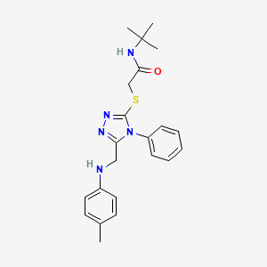 molecular formula C22H27N5OS B10903237 N-tert-butyl-2-[(5-{[(4-methylphenyl)amino]methyl}-4-phenyl-4H-1,2,4-triazol-3-yl)sulfanyl]acetamide 