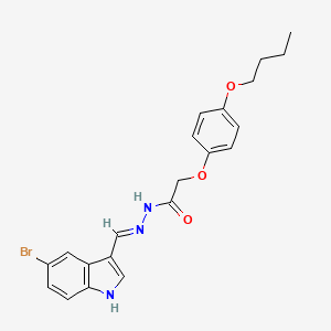 molecular formula C21H22BrN3O3 B10903268 N'-[(E)-(5-bromo-1H-indol-3-yl)methylidene]-2-(4-butoxyphenoxy)acetohydrazide 