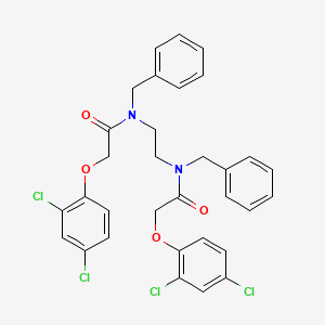 molecular formula C32H28Cl4N2O4 B10903275 N,N'-ethane-1,2-diylbis[N-benzyl-2-(2,4-dichlorophenoxy)acetamide] 