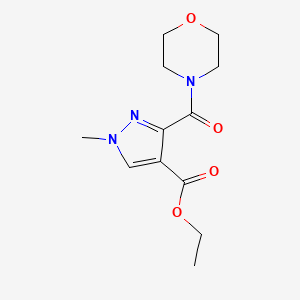molecular formula C12H17N3O4 B10903276 ethyl 1-methyl-3-(morpholin-4-ylcarbonyl)-1H-pyrazole-4-carboxylate 