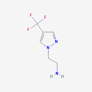 molecular formula C6H8F3N3 B10903279 2-[4-(trifluoromethyl)-1H-pyrazol-1-yl]ethan-1-amine 