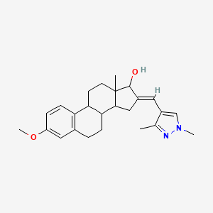 molecular formula C25H32N2O2 B10903326 (16E)-16-[(1,3-dimethyl-1H-pyrazol-4-yl)methylidene]-3-methoxyestra-1(10),2,4-trien-17-ol 