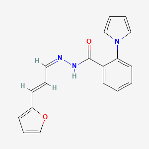 molecular formula C18H15N3O2 B10903339 N'-[(1Z,2E)-3-(furan-2-yl)prop-2-en-1-ylidene]-2-(1H-pyrrol-1-yl)benzohydrazide 