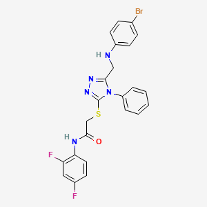 molecular formula C23H18BrF2N5OS B10903364 2-[(5-{[(4-bromophenyl)amino]methyl}-4-phenyl-4H-1,2,4-triazol-3-yl)sulfanyl]-N-(2,4-difluorophenyl)acetamide 