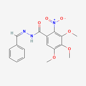 molecular formula C17H17N3O6 B10903381 N'-benzylidene-2-nitro-3,4,5-trimethoxybenzohydrazide 