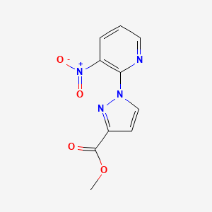 molecular formula C10H8N4O4 B10903409 methyl 1-(3-nitropyridin-2-yl)-1H-pyrazole-3-carboxylate 