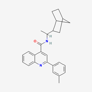 molecular formula C26H28N2O B10903429 N-[1-(bicyclo[2.2.1]hept-2-yl)ethyl]-2-(3-methylphenyl)quinoline-4-carboxamide 