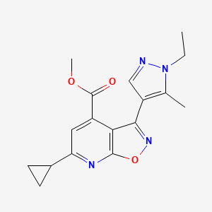 molecular formula C17H18N4O3 B10903437 methyl 6-cyclopropyl-3-(1-ethyl-5-methyl-1H-pyrazol-4-yl)[1,2]oxazolo[5,4-b]pyridine-4-carboxylate 