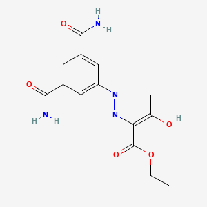 molecular formula C14H16N4O5 B10903463 Ethyl 2-{[3,5-bis(aminocarbonyl)phenyl]hydrazono}-3-oxobutanoate 