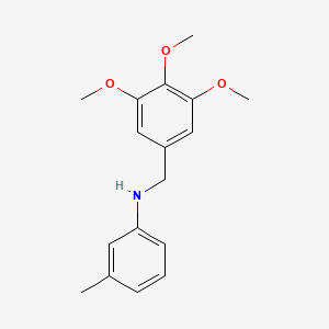 molecular formula C17H21NO3 B10903473 3-methyl-N-[(3,4,5-trimethoxyphenyl)methyl]aniline 