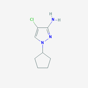 molecular formula C8H12ClN3 B10903476 4-Chloro-1-cyclopentyl-1H-pyrazol-3-amine 