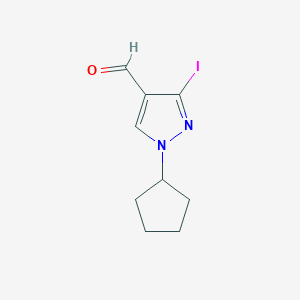 molecular formula C9H11IN2O B10903519 1-Cyclopentyl-3-iodo-1H-pyrazole-4-carbaldehyde 