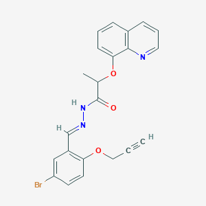 molecular formula C22H18BrN3O3 B10903550 N'-{(E)-[5-bromo-2-(prop-2-yn-1-yloxy)phenyl]methylidene}-2-(quinolin-8-yloxy)propanehydrazide 