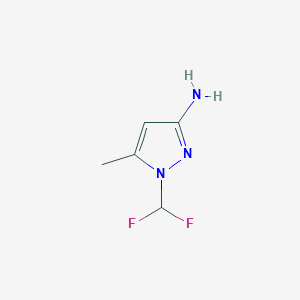 molecular formula C5H7F2N3 B10903565 1-(difluoromethyl)-5-methyl-1H-pyrazol-3-amine 