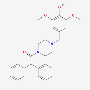 molecular formula C27H30N2O4 B10903578 1-[4-(4-Hydroxy-3,5-dimethoxybenzyl)piperazin-1-yl]-2,2-diphenylethanone 