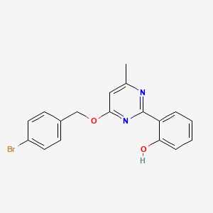 molecular formula C18H15BrN2O2 B10903590 2-[4-[(4-bromophenyl)methoxy]-6-methylpyrimidin-2-yl]phenol 