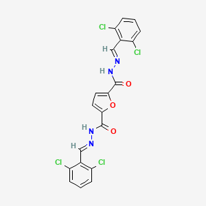 molecular formula C20H12Cl4N4O3 B10903635 N'~2~,N'~5~-bis[(E)-(2,6-dichlorophenyl)methylidene]furan-2,5-dicarbohydrazide 