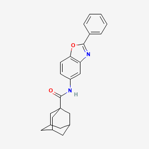 molecular formula C24H24N2O2 B10903656 N~1~-(2-Phenyl-1,3-benzoxazol-5-YL)-1-adamantanecarboxamide 