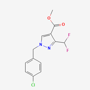 molecular formula C13H11ClF2N2O2 B10903680 Methyl 1-(4-chlorobenzyl)-3-(difluoromethyl)-1H-pyrazole-4-carboxylate 
