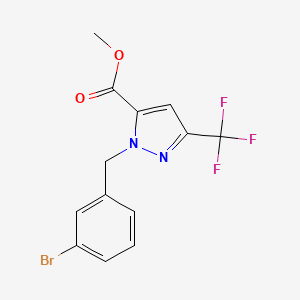 molecular formula C13H10BrF3N2O2 B10903699 Methyl 1-(3-bromobenzyl)-3-(trifluoromethyl)-1H-pyrazole-5-carboxylate 